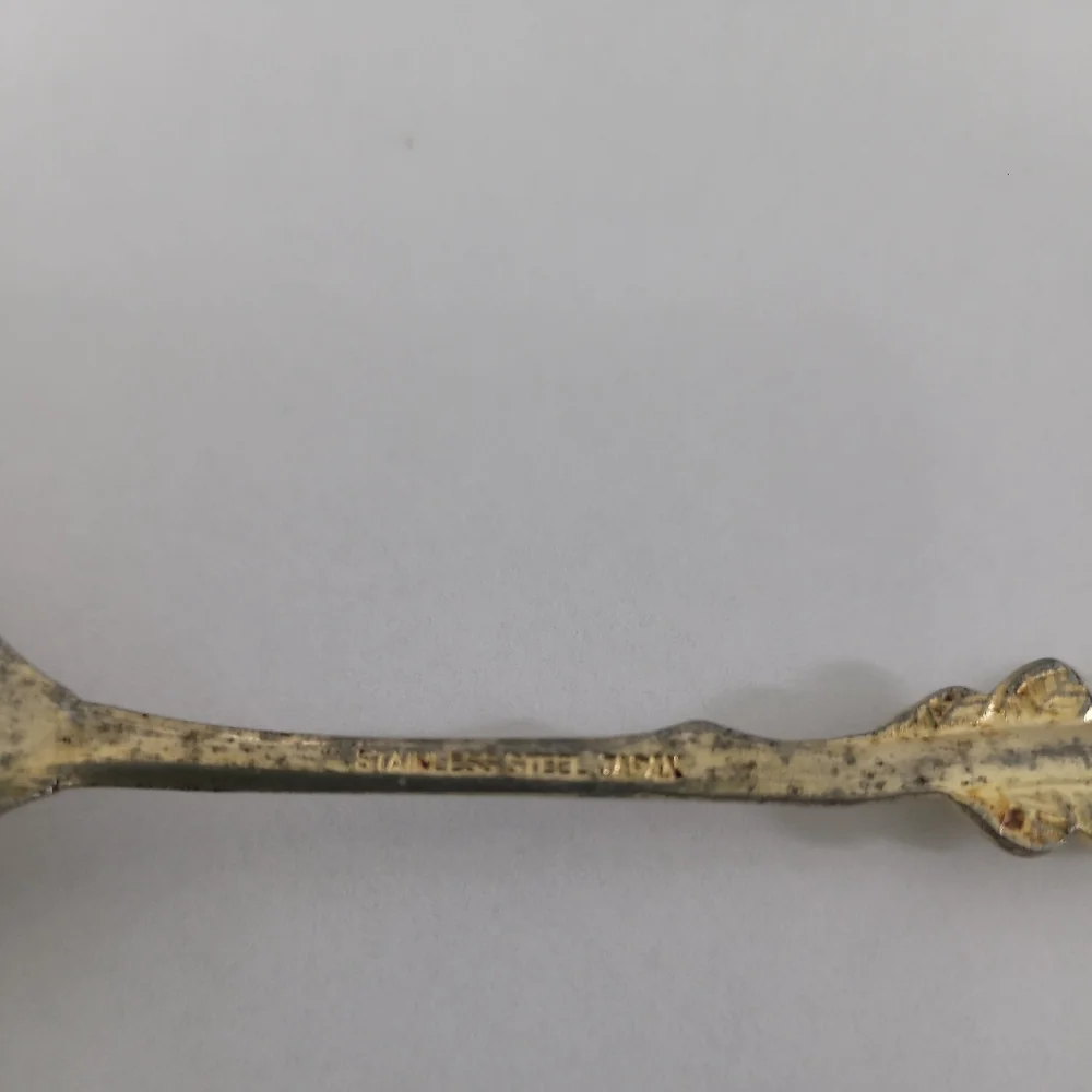 Vintage Rose Top Gold Tone Spoon Japan